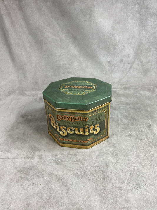 Betty Butter Metal Biscuit Tin, Made in England, Vintage 1970