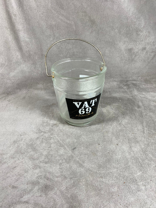 Seau à Glace Publicitaire en Verre, Vat 69, Haig's, Sandeman, Scotch Whisky, Made in France, Vintage 1980