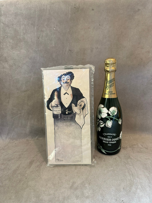 Wooden Decoration, Blank Menu Server by Guillaume, Perrier Jouët, Made in France, Vintage 1980