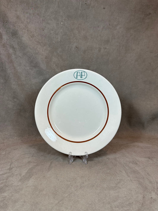 Earthenware Plate Public Assistance (DDASS) by Digoin, Made in France, Vintage 1970