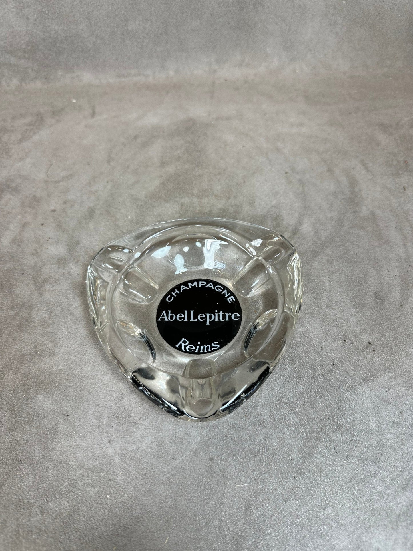 Cendrier Publicitaire en Verre, Champagne Abel Lepitre Reims, Made in France, Vintage 1980