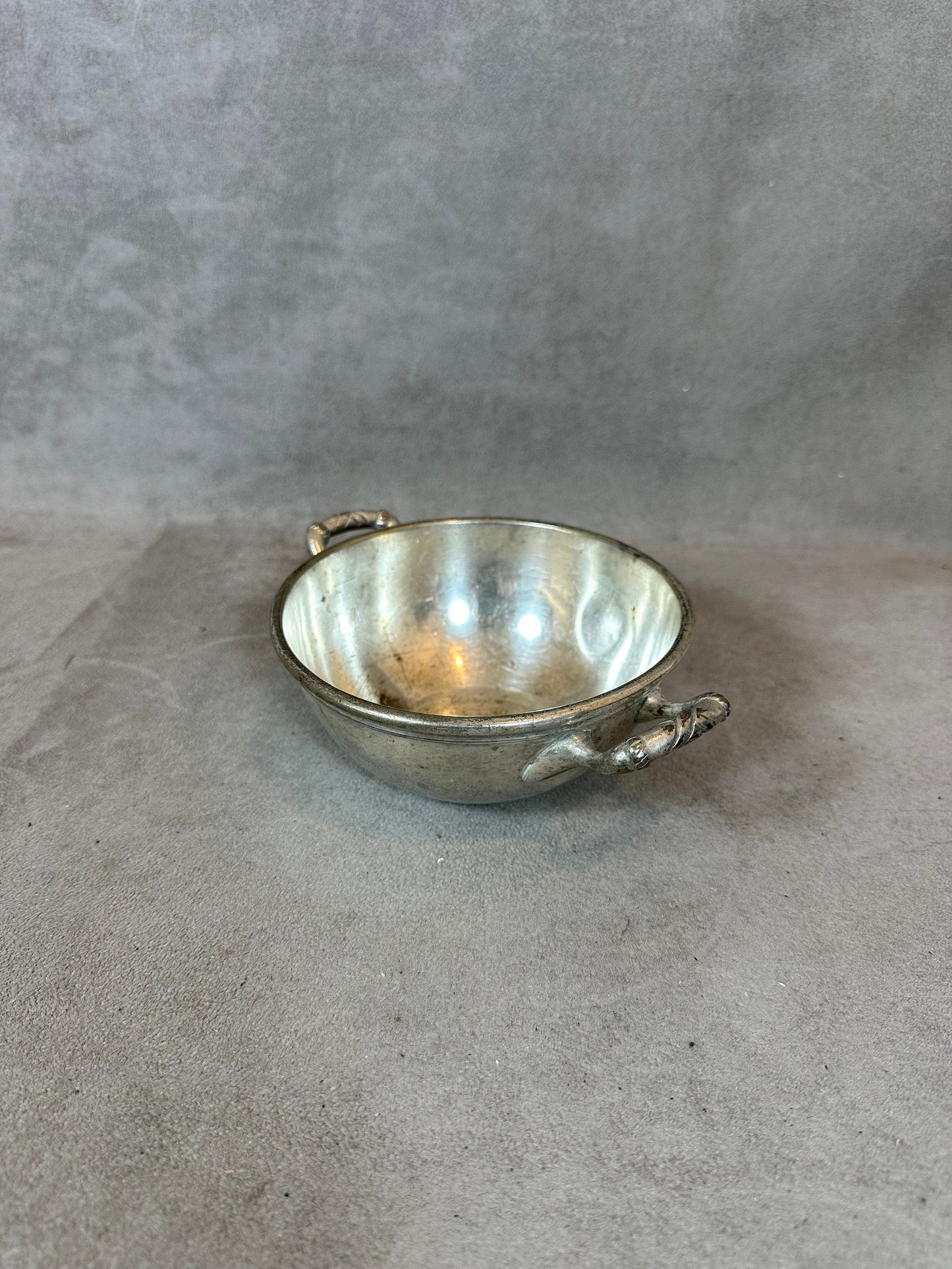 Small Silver Metal Bowl, E.Nautre, Goldsmith's Hallmark, Made in France, Vintage 1900