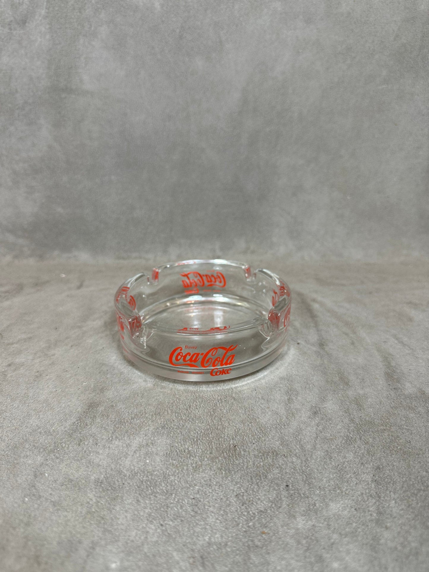 Glass Ashtray, Coca Cola, Made in France, Vintage 1980