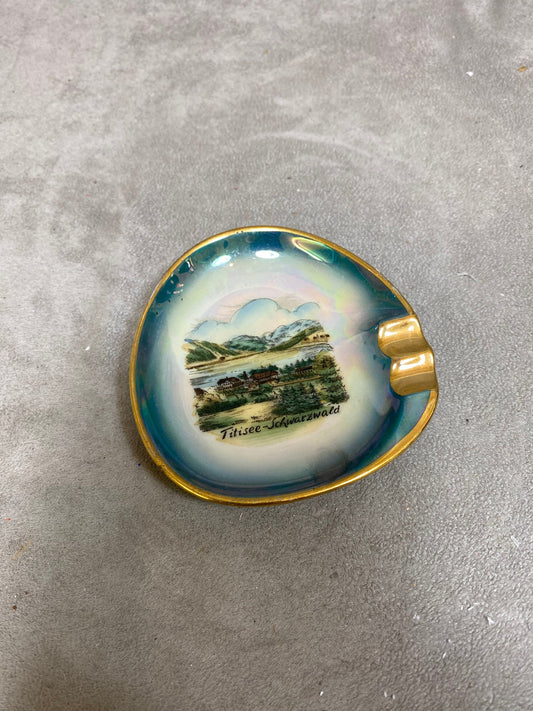 Hand painted porcelain ashtray, Titisee Schwarzwald, Bavaria, Vintage 1960