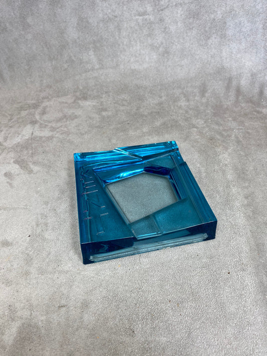 RARE KENT cigarette ashtray in blue glass vintage Art Deco 1930 Made in France