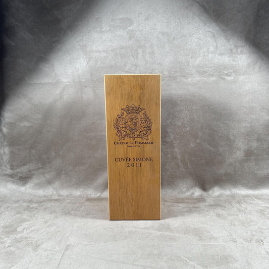 Caisse en bois pour bouteille de vin Chateau Pommard Cuvée Simone 2011 Made in France