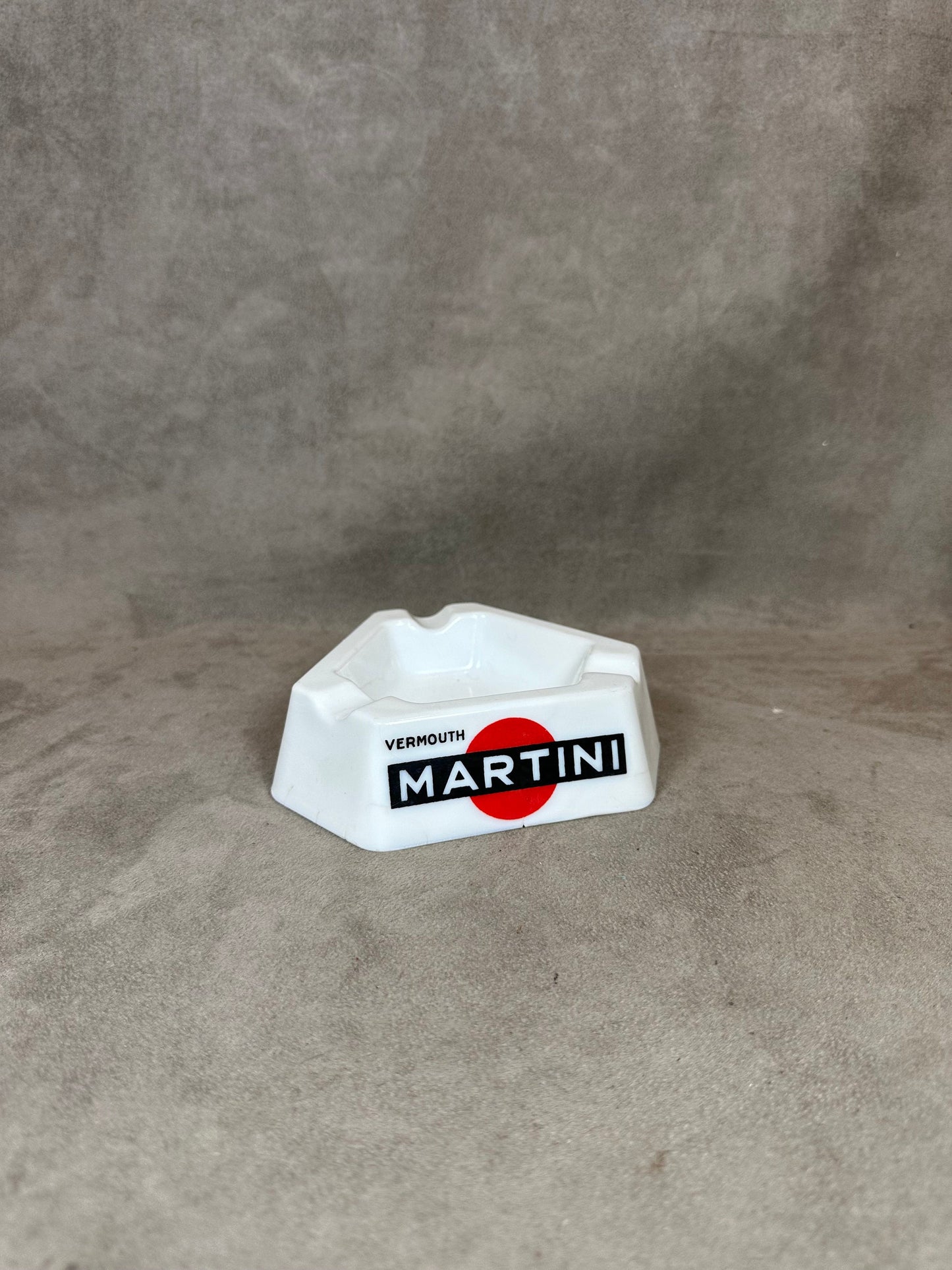 Glass Advertising Ashtray, Martini Vermouth, By Vetreria Lusvardi, Made in Italy, Vintage 1980