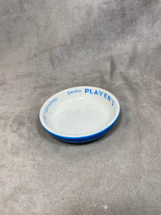 Porcelain Ashtray, Player's Cigarettes, by Empire Porcelain Company, Made in England, Vintage 1980