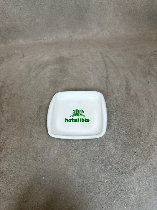 Glass Advertising Ashtray, Ibis Hotel, Made in France, Vintage 1980