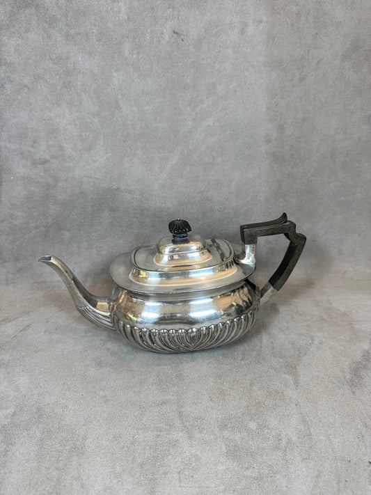 Théière en Métal Argenté, Poinçon d'Orfèvre, Made in England, Vintage 1900