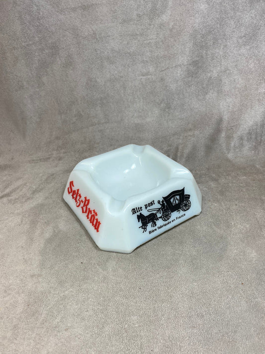 Advertising Ashtray in Ivorex, Setz Braü, Made in France, Vintage 1980