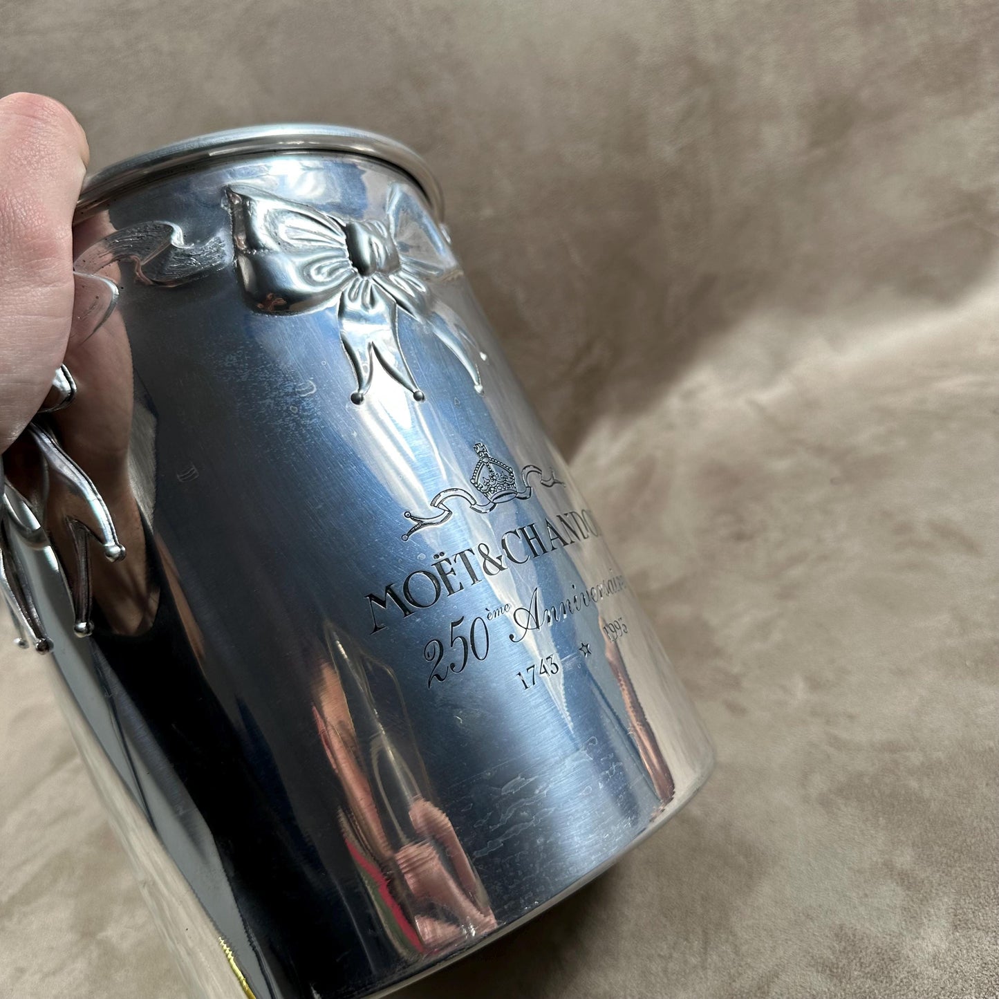 VERY RARE Möet &amp; Chandon aluminum champagne bucket special edition 250th Anniversary vintage 1970 Made in France