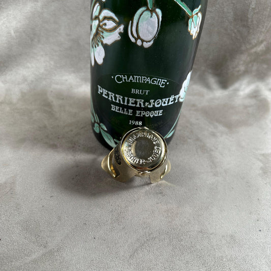 Vintage stopper gilded with 24 carat fine gold Perrier-Jouët 1970s Made in France