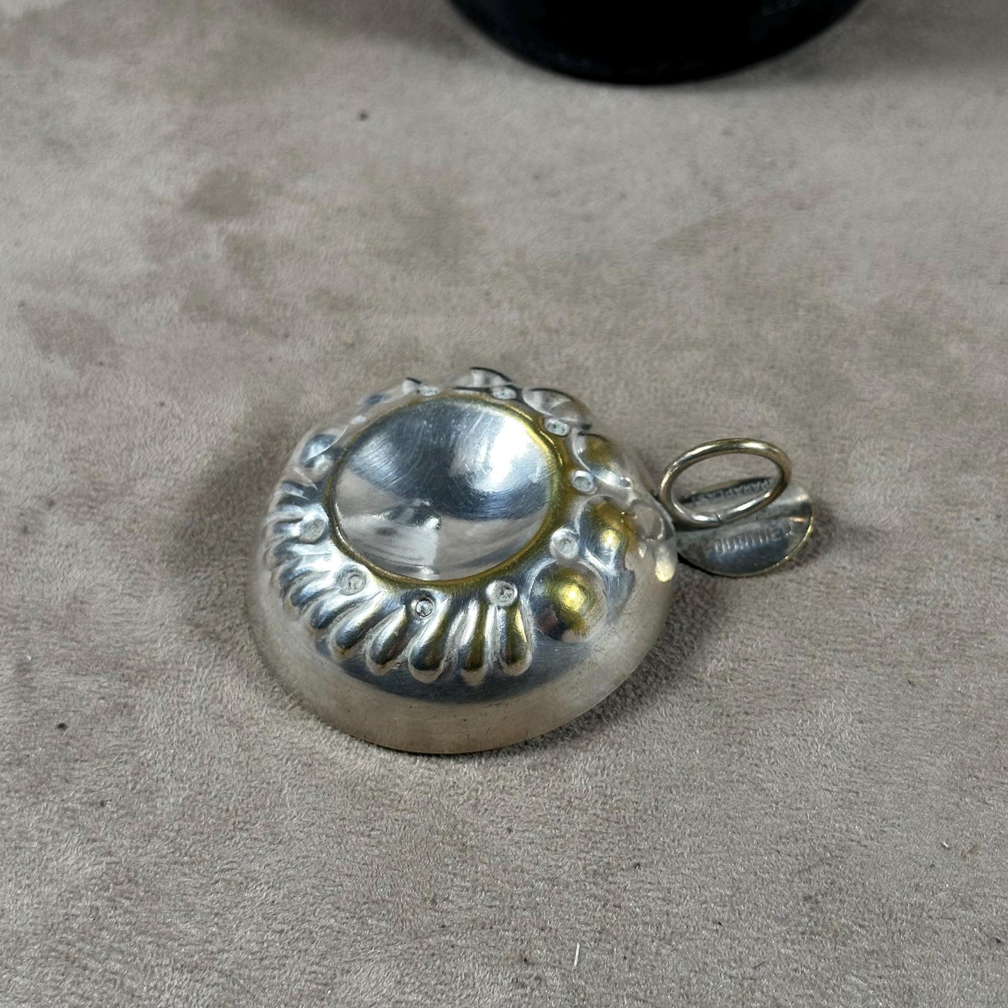 Tastevin en métal argenté, Fournier Staraplast, Made in France, Vintage 1950