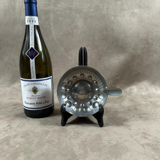 Tastevin XXL en étain Etain d'Anjou vintage Made in France 1950