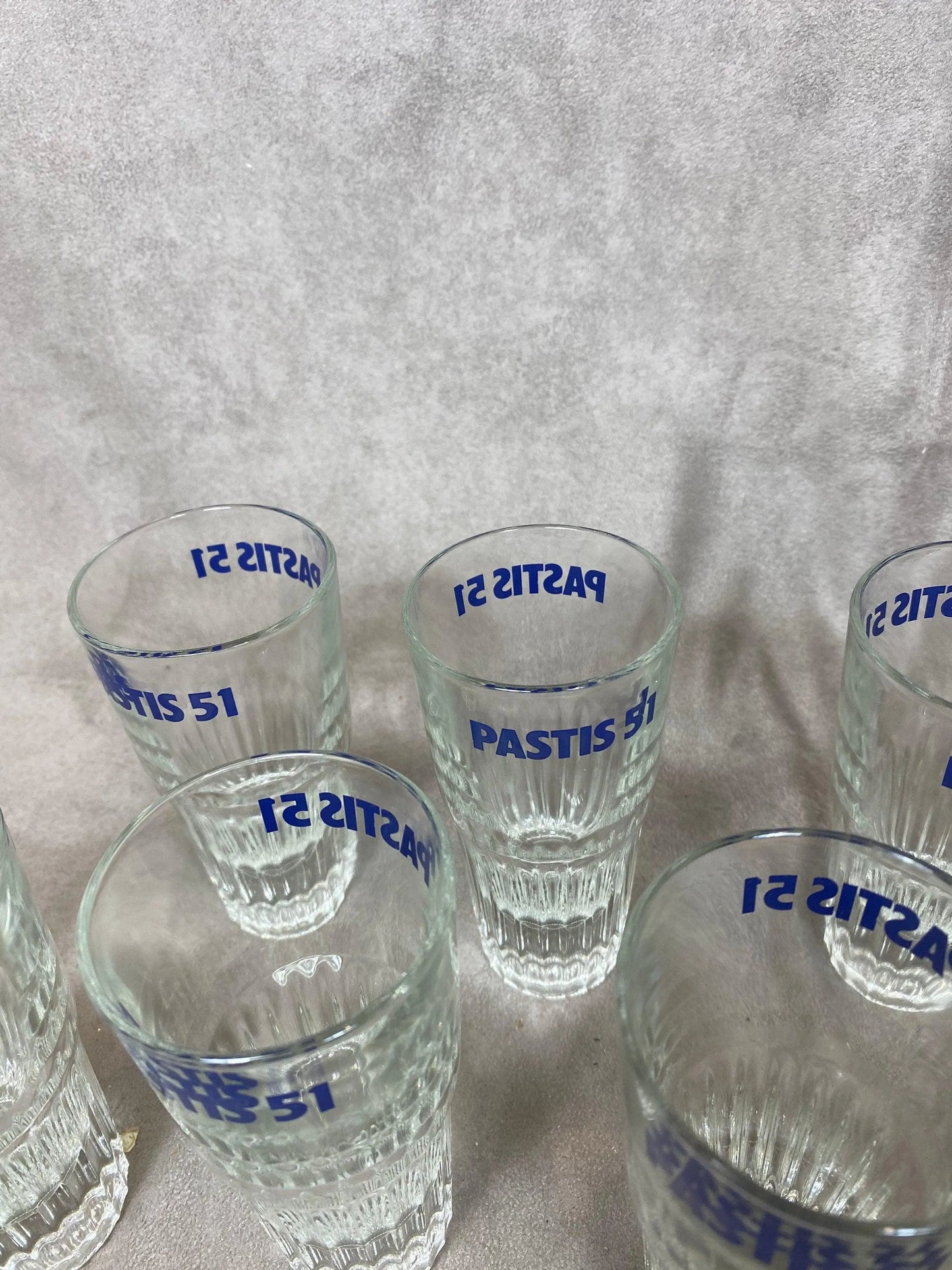 Set of 6 Pastis glasses Pastis 51 in vintage retro glass Made in France 1970s