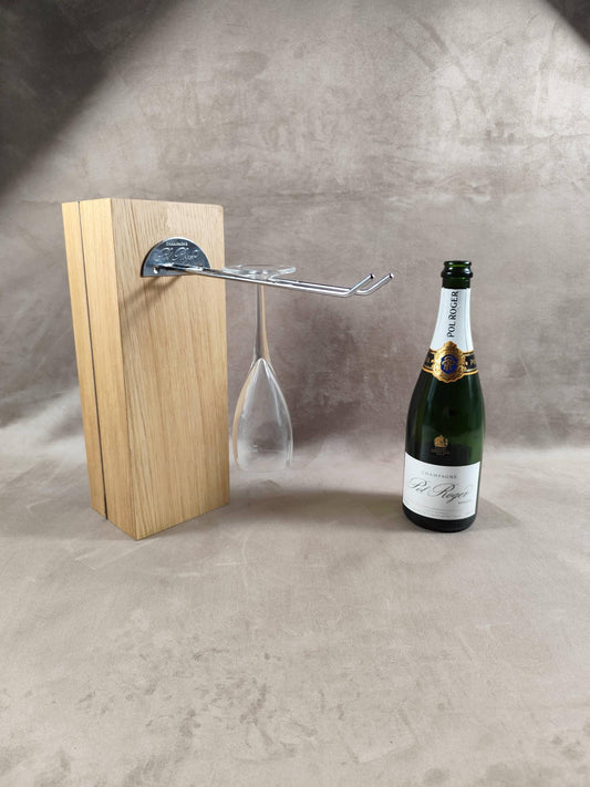 Porte verre mural pour flûte de champagne Pol Roger Made in France Vintage 1980