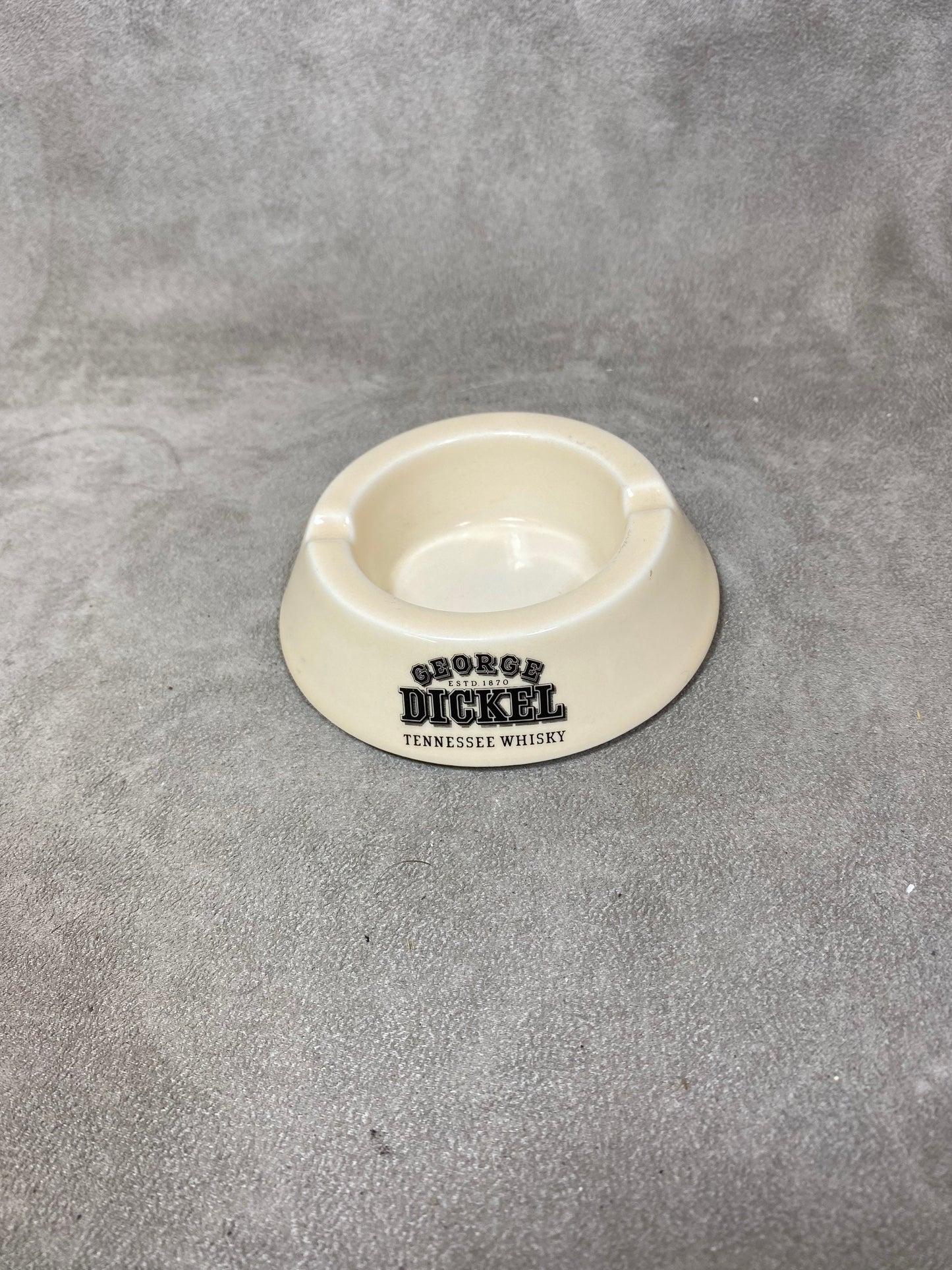 Cendrier publicitaire en porcelaine George Dickel Tennessee Whisky Made in France Vintage 1980