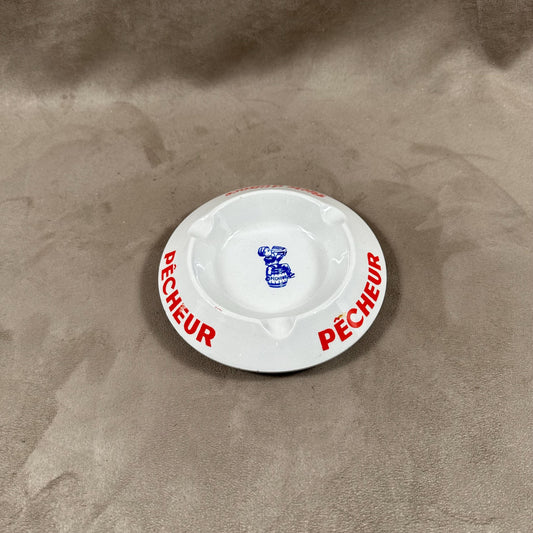 Cendrier en céramique Bière Pêcheur par Badonviller Vintage Made in France