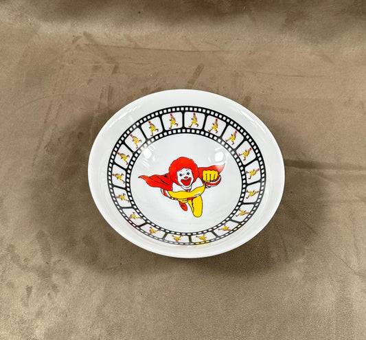 Bol en verre à décor de Ronald McDonald vintage Made in France 1960