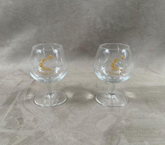 Lot de 2 Verres Hennessy vintage Made in France
