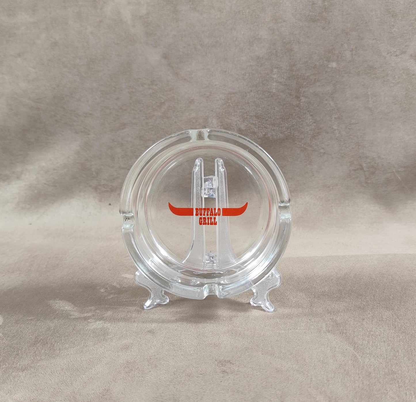 Cendrier publicitaire vintage en verre restaurant Buffalo Grill Made in France