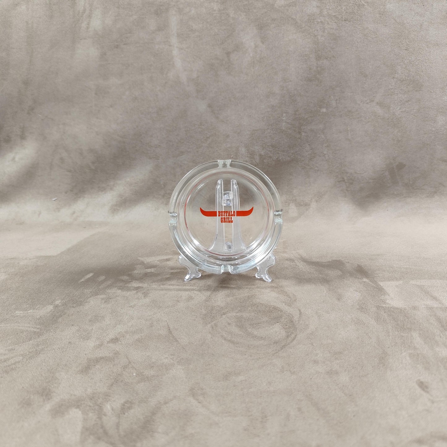 Cendrier publicitaire vintage en verre restaurant Buffalo Grill Made in France