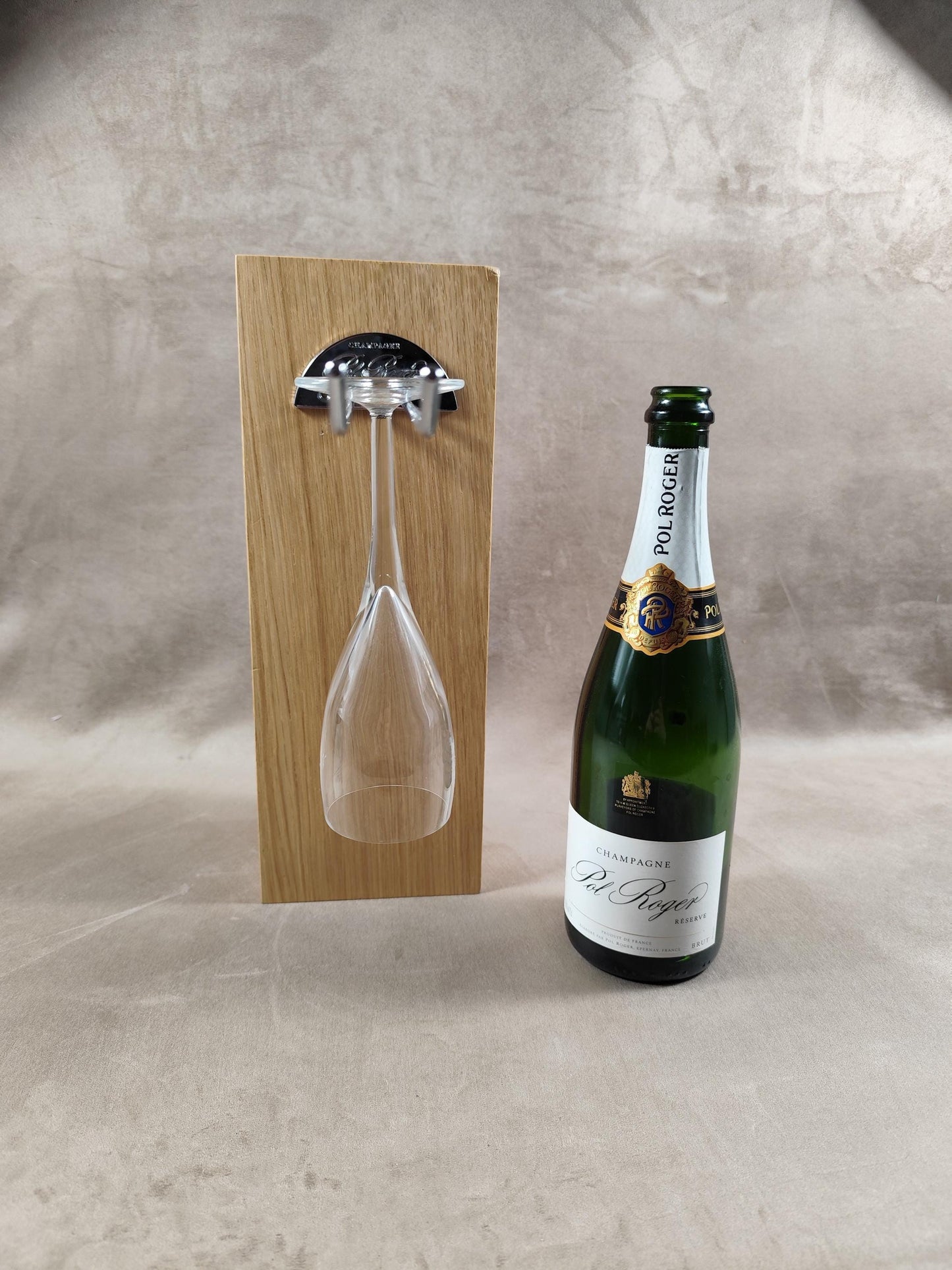 Porte verre mural pour flûte de champagne Pol Roger Made in France Vintage 1980