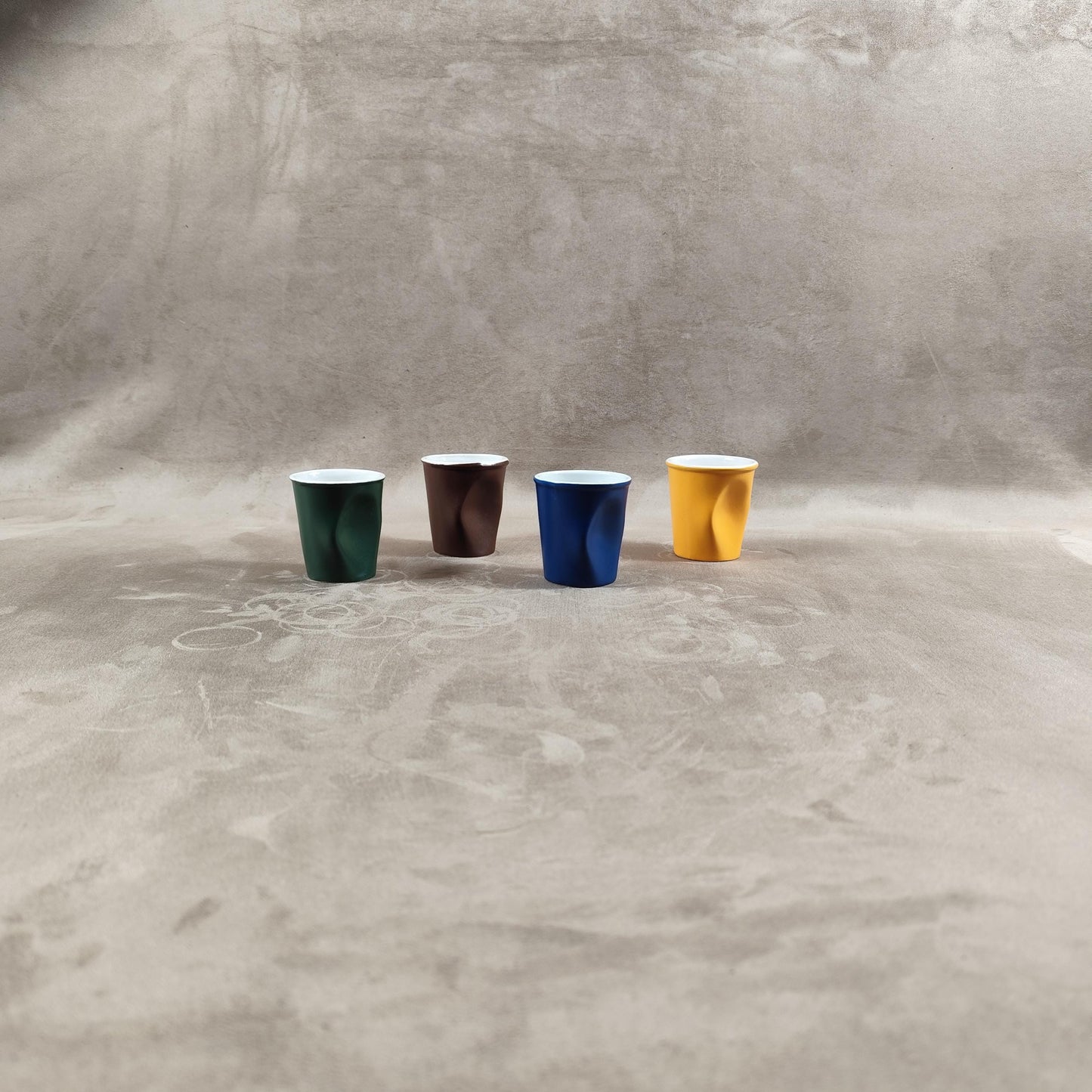 Lot de 4 gobelet Froissé REVOL en céramique, Made in France, Vintage 2000