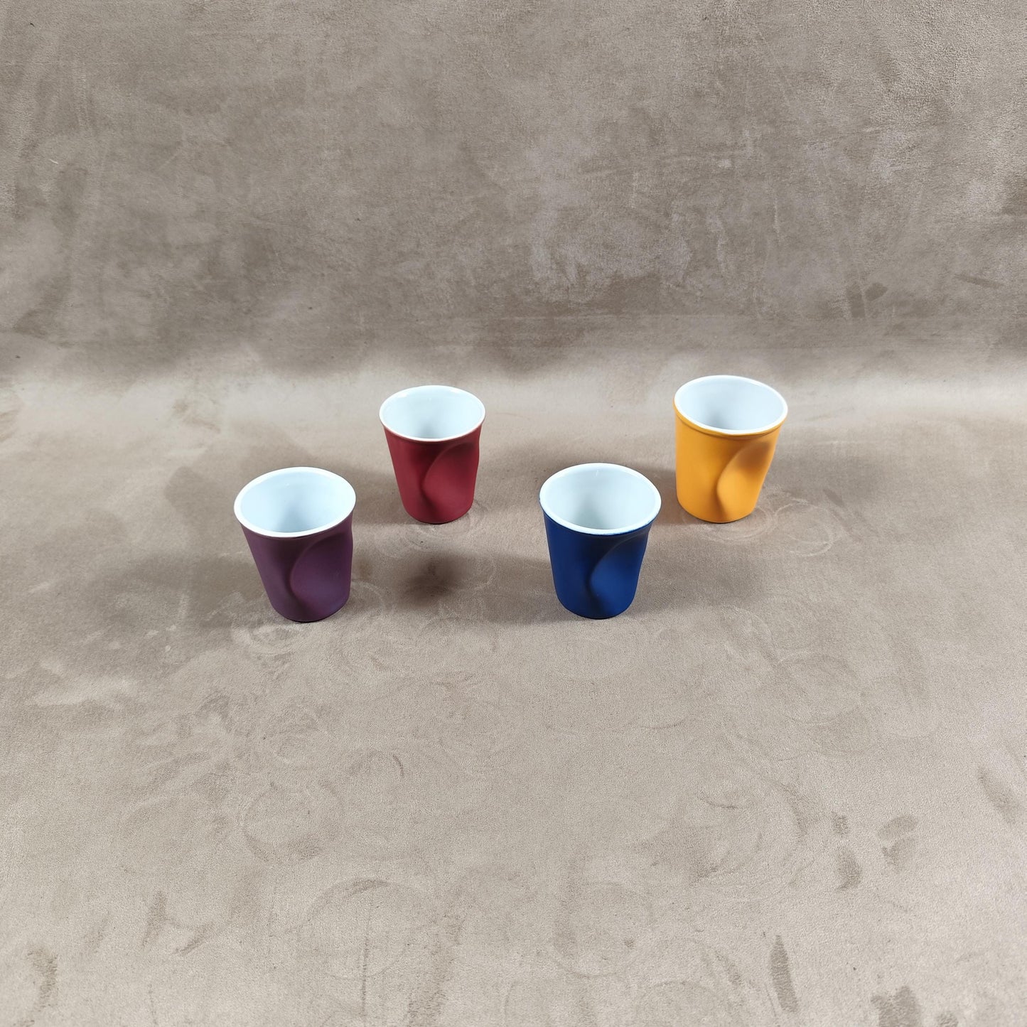 Lot de 4 gobelet Froissé REVOL en céramique, Made in France, Vintage 2000