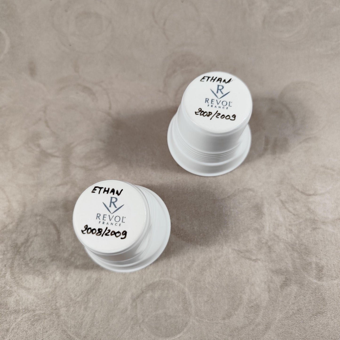 Lot de 2 gobelet Froissé REVOL en céramique blanc, Made in France, Vintage 2000