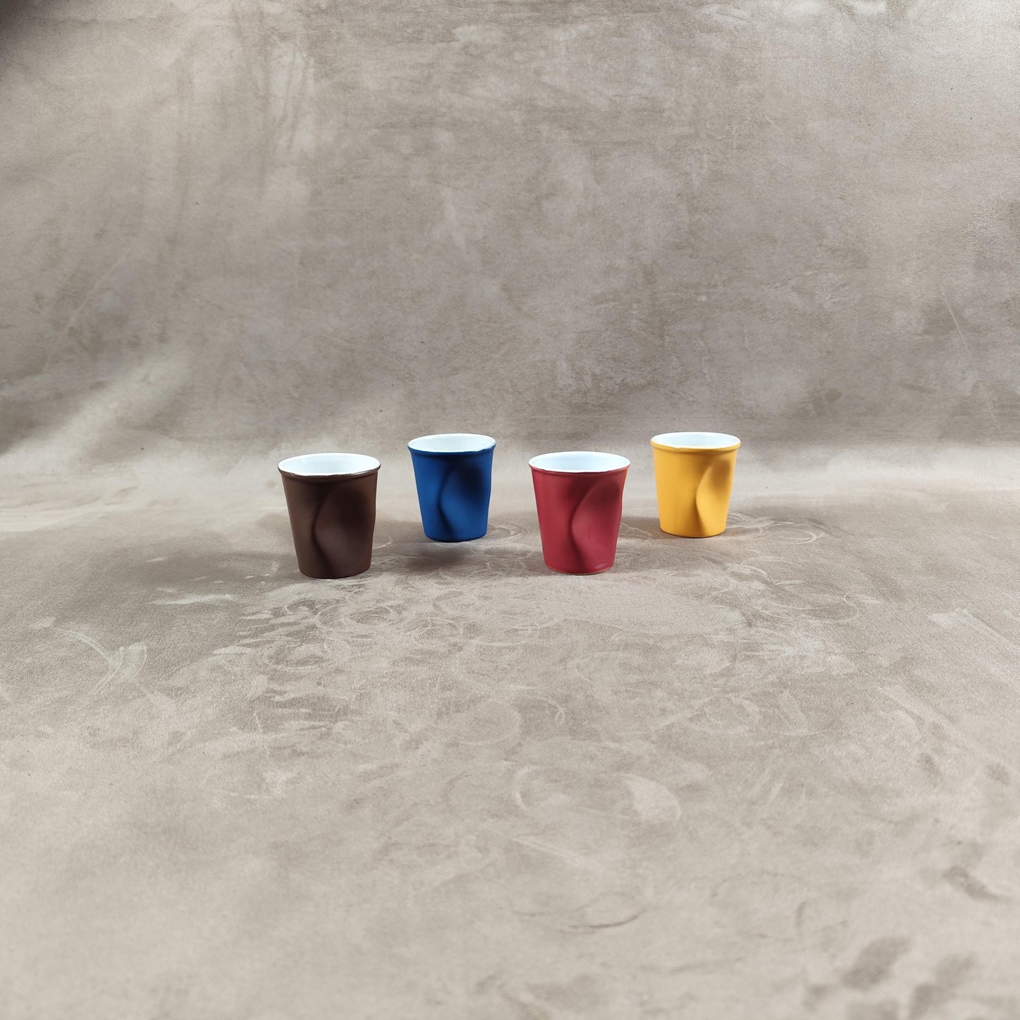 Lot de 4 gobelet Froissé REVOL en céramique, Made in France, Vintage 2000