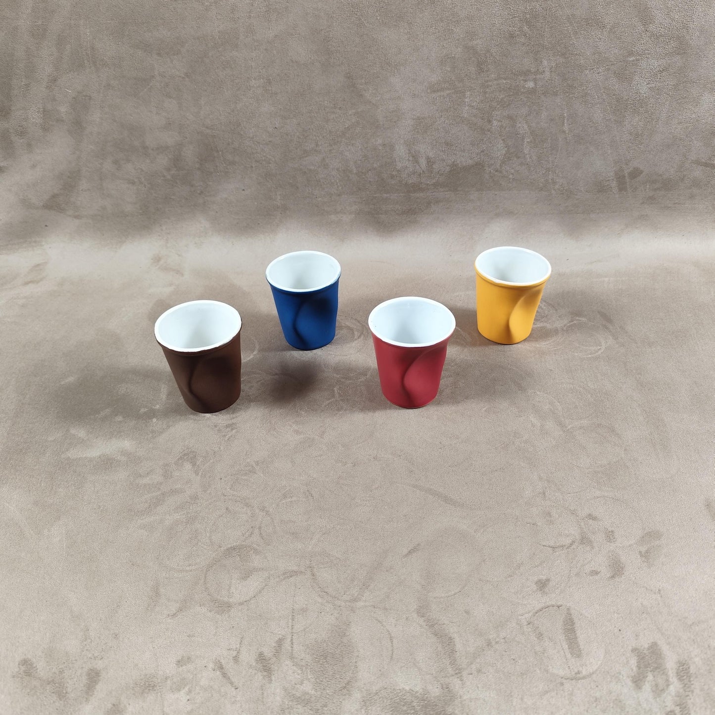 Lot de 4 gobelet Froissé REVOL en céramique, Made in France, Vintage 2000