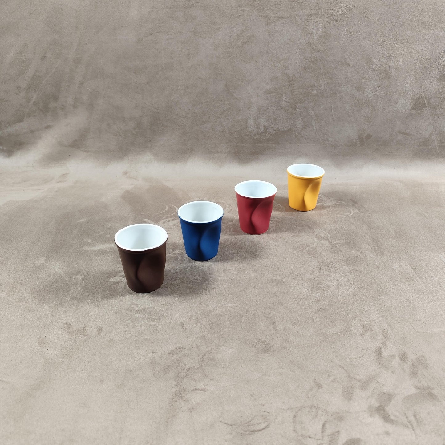 Lot de 4 gobelet Froissé REVOL en céramique, Made in France, Vintage 2000