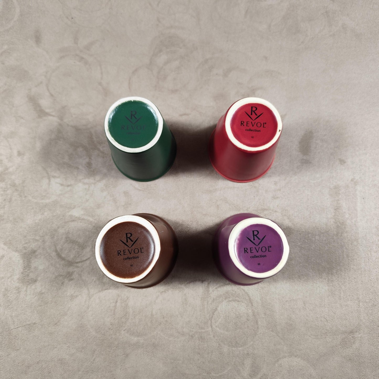 Lot de 4 gobelet Froissé REVOL en céramique, Made in France, Vintage 2000