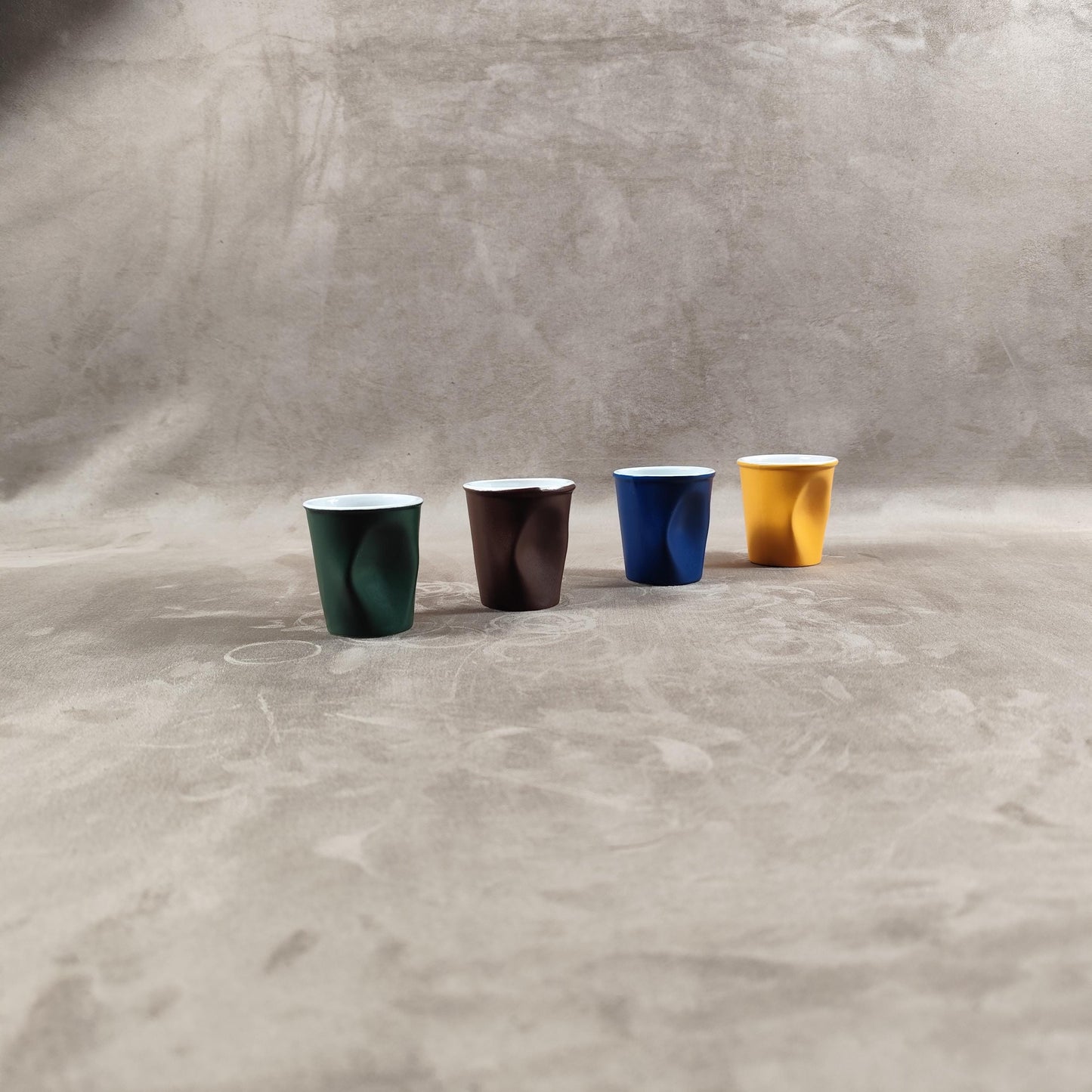 Lot de 4 gobelet Froissé REVOL en céramique, Made in France, Vintage 2000