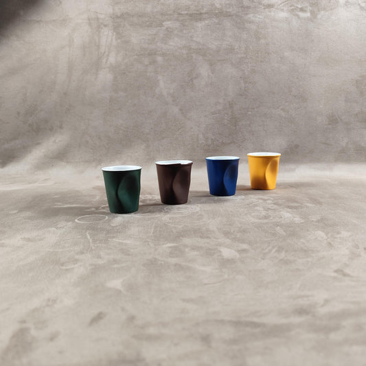 Lot de 4 gobelet Froissé REVOL en céramique, Made in France, Vintage 2000