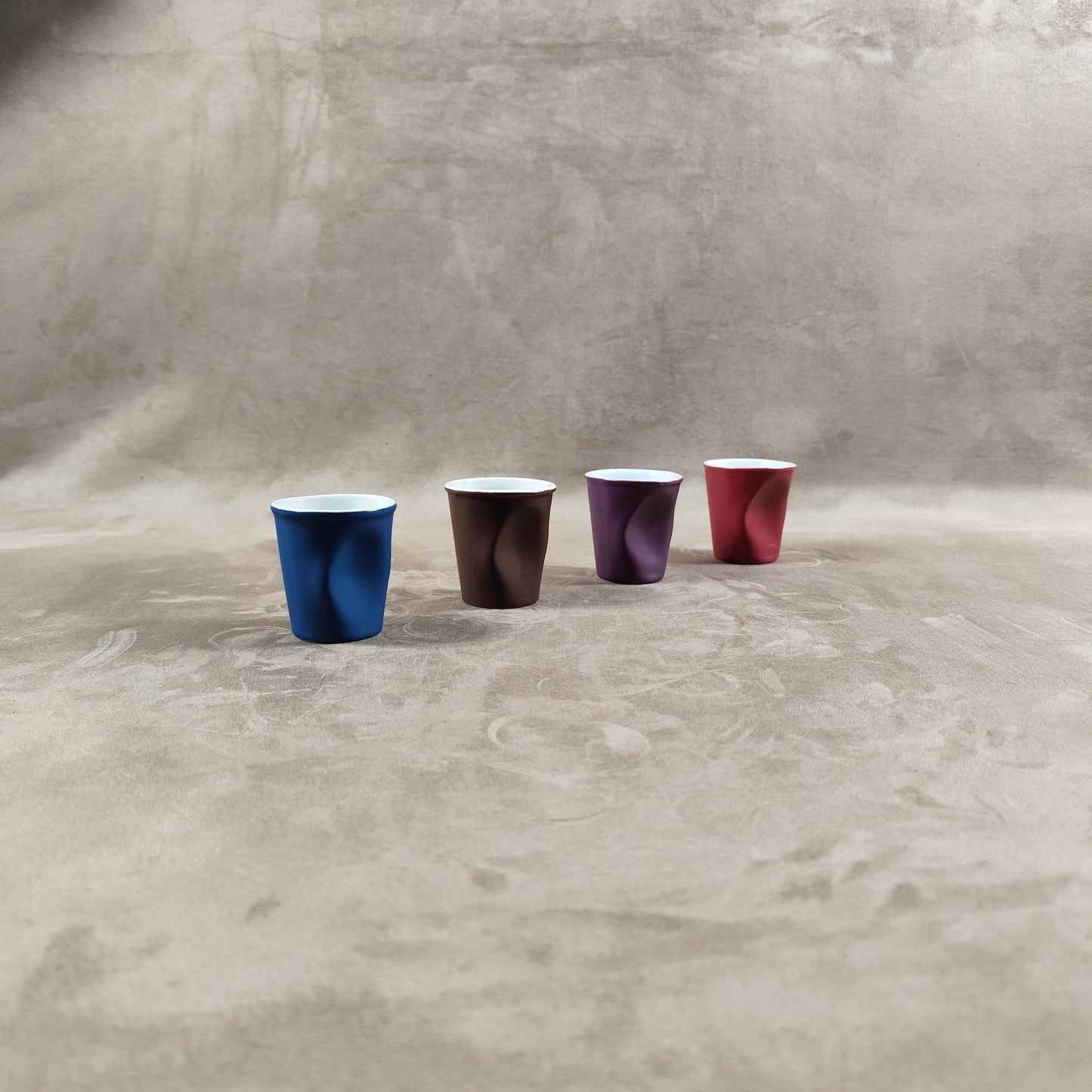 Lot de 4 gobelet Froissé REVOL en céramique, Made in France, Vintage 2000