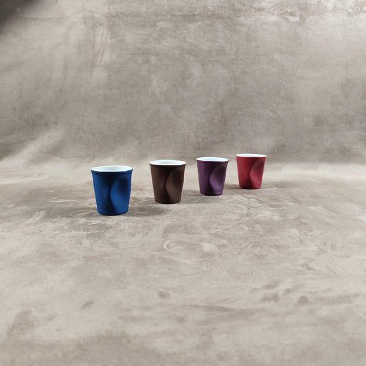 Lot de 4 gobelet Froissé REVOL en céramique, Made in France, Vintage 2000