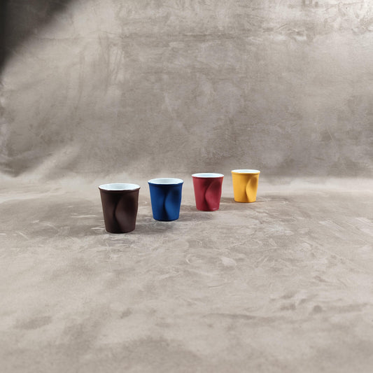 Lot de 4 gobelet Froissé REVOL en céramique, Made in France, Vintage 2000