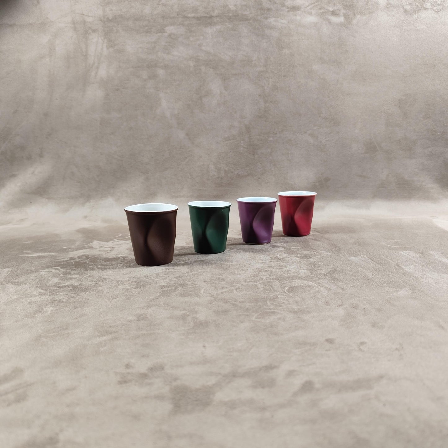 Lot de 4 gobelet Froissé REVOL en céramique, Made in France, Vintage 2000