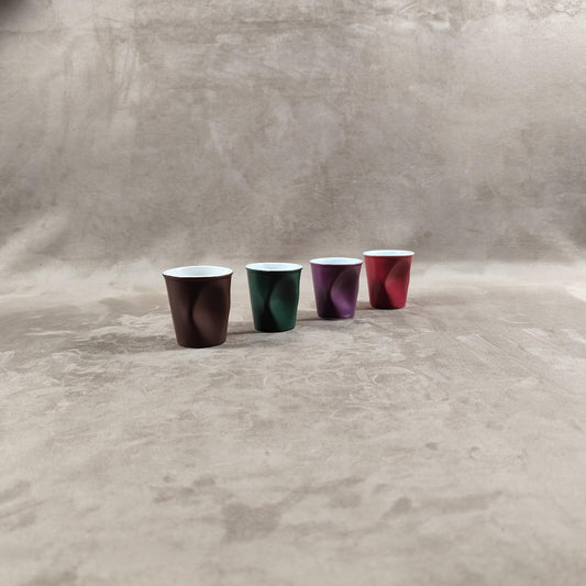 Lot de 4 gobelet Froissé REVOL en céramique, Made in France, Vintage 2000