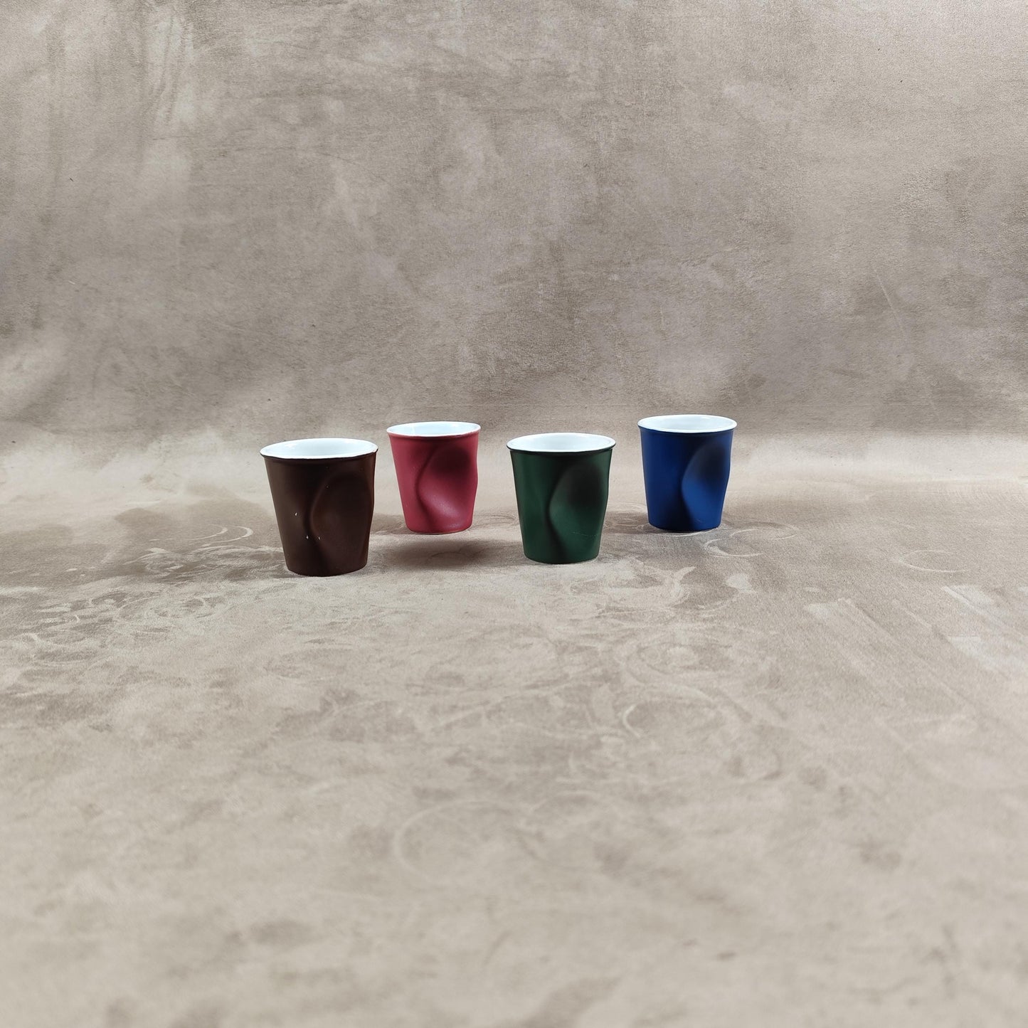 Lot de 4 gobelet Froissé REVOL en céramique, Made in France, Vintage 2000