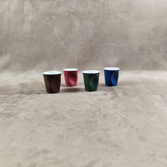 Lot de 4 gobelet Froissé REVOL en céramique, Made in France, Vintage 2000