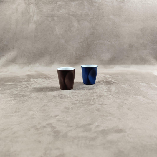 Lot de 2 gobelet Froissé REVOL en céramique, Made in France, Vintage 2000