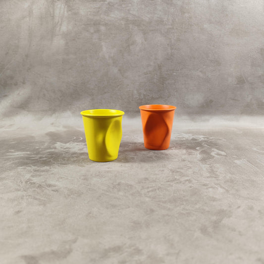 Lot de 2 grand gobelet Froissé REVOL en céramique, Made in France, Vintage 2000