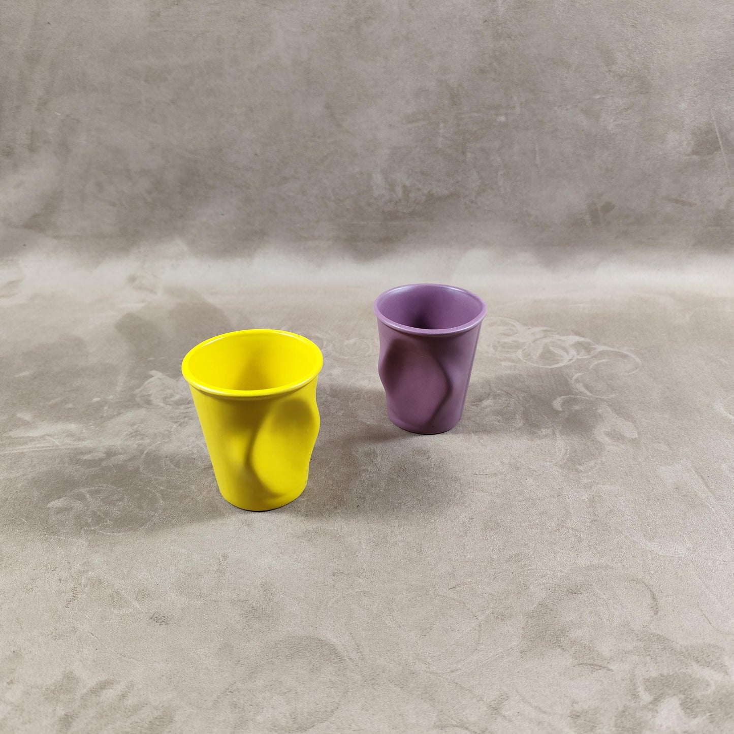 Lot de 2 grand gobelet Froissé REVOL en céramique, Made in France, Vintage 2000