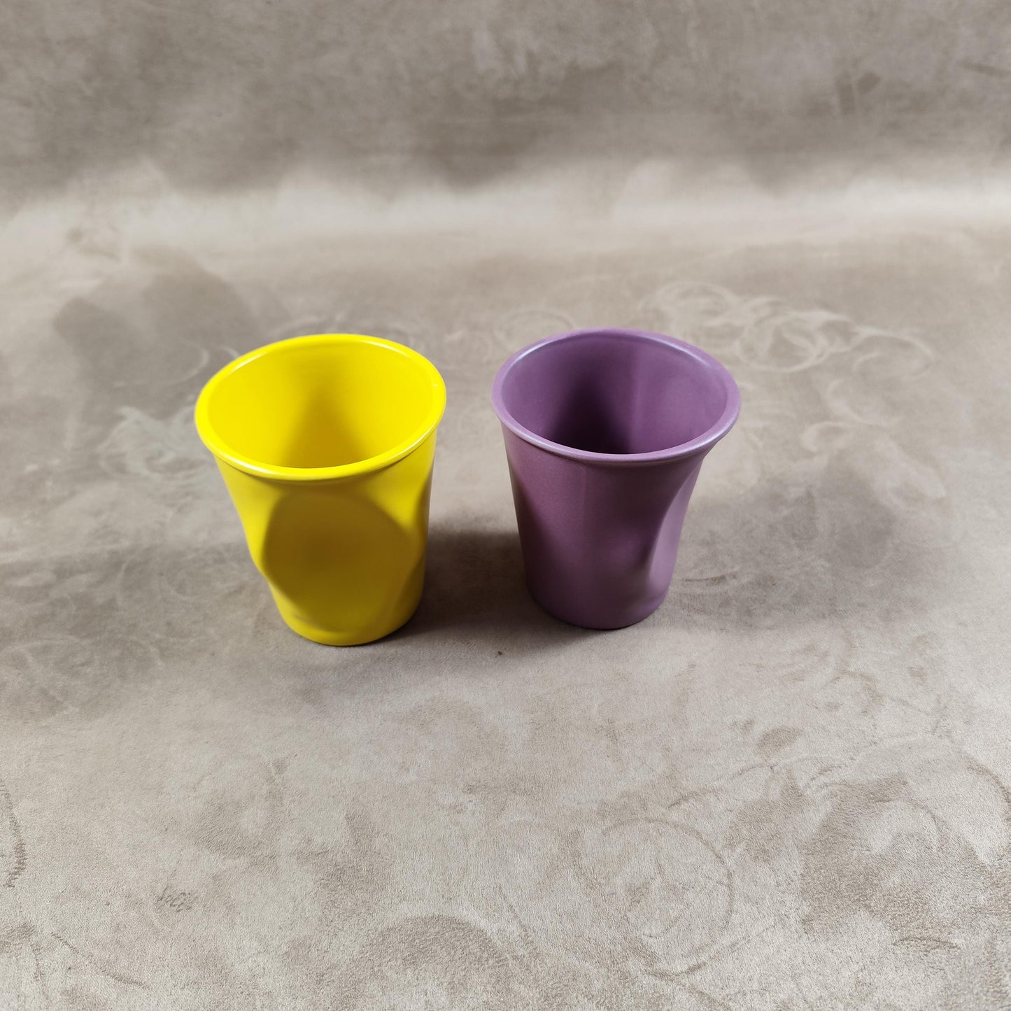 Lot de 2 grand gobelet Froissé REVOL en céramique, Made in France, Vintage 2000