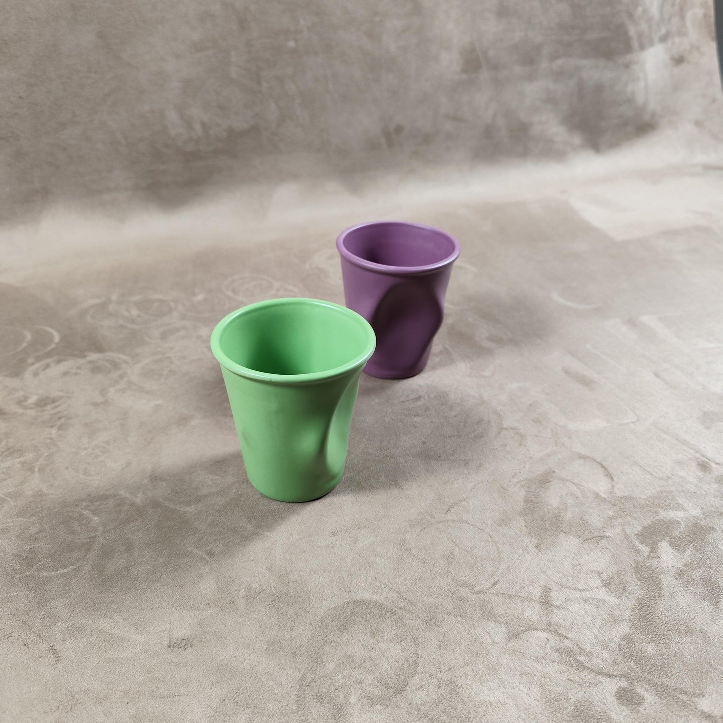 Lot de 2 grand gobelet Froissé REVOL en céramique, Made in France, Vintage 2000