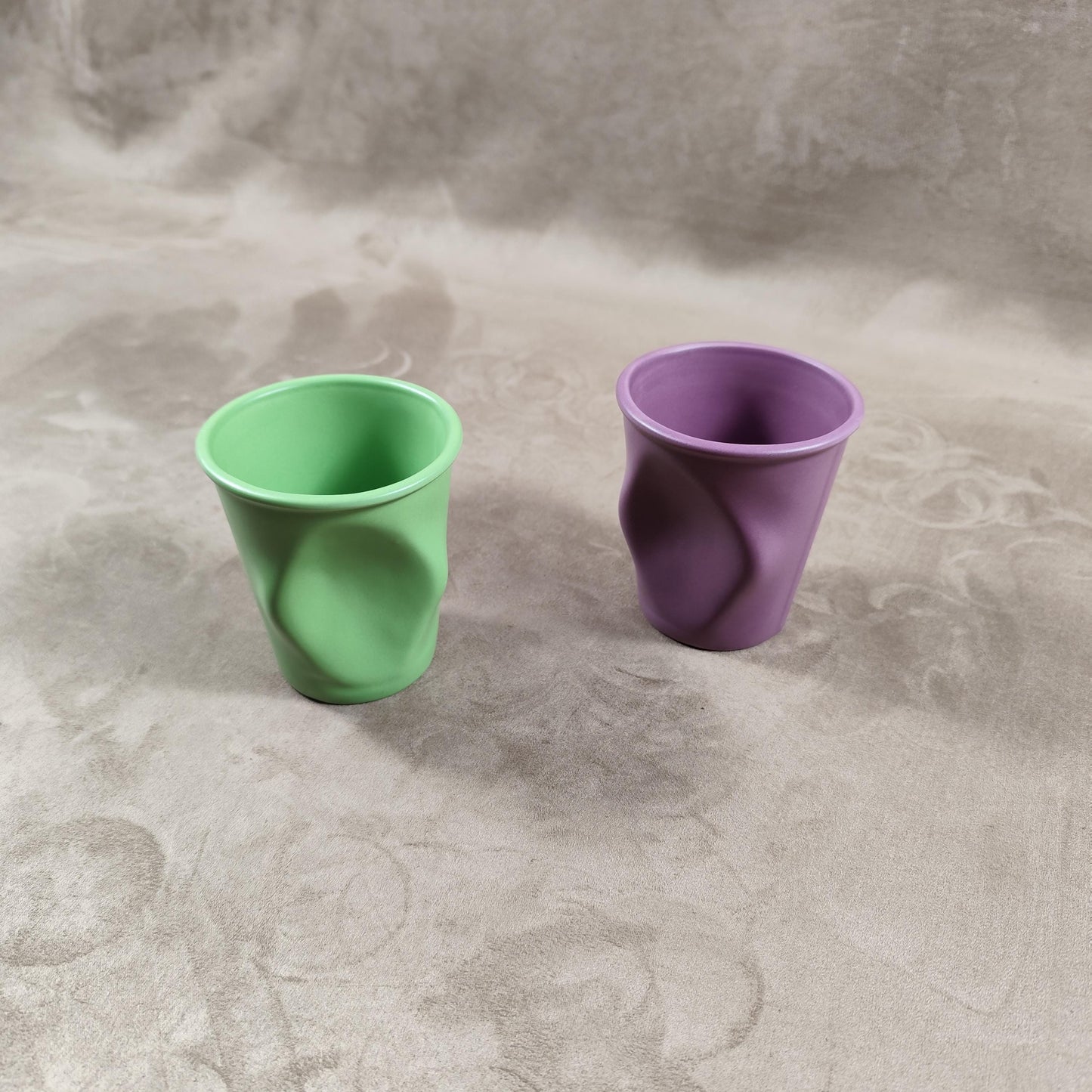 Lot de 2 grand gobelet Froissé REVOL en céramique, Made in France, Vintage 2000